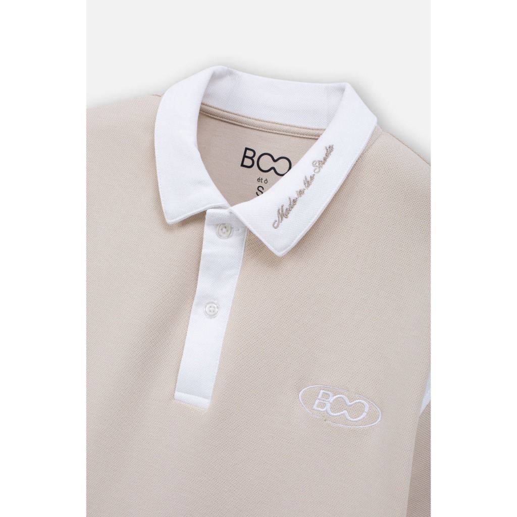 Áo Polo BOO Có Cổ Dáng Regular Phối Logo Nổi Bật Chất Liệu Pique Can Tay Phối Màu Trẻ Trung