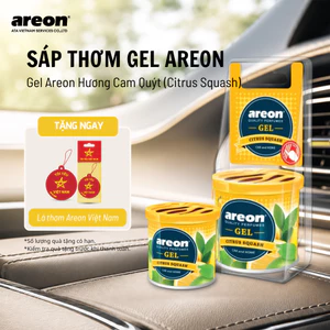 Sáp Thơm Ô Tô Areon Gel Citrus Squash Nhập Khẩu Bulgaria- Hương Cam Quýt , Khử Mùi Nội Thất Xe Hơi