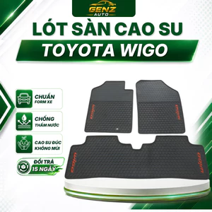 Thảm lót sàn cao su xe Toyota WIGO 2018 -> 2021, 2023+ màu đen, cao su đúc ko mùi, giữ cho sàn xe luôn sạch sẽ