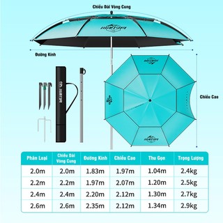 Ô Câu Đài 2 Tầng Và Ô Dọc Dưa Ô Câu Cá Che Nắng Mưa Dù Câu Đài Chống Tia UV Cao Cấp