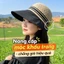 Mũ lưỡi trai vành rộng bằng cói, có phần đỉnh kín giúp che nắng, kèm nút cài khẩu trang tiện lợi cho các chuyến đi biển