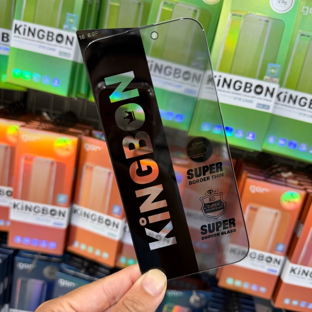 Kính iPhone GOR x KiNGBON MA-03 Chống Nhìn Trộm - Viền Đen Nhỏ 0.8mm KO bị Lẹm Vào Màn Hinh