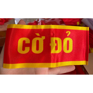 * Băng Đeo Tay Đội Cờ Đỏ Chất Satin Bóng Đẹp Combo 10 Băng tay sao đỏ,cờ đỏ kèm gim băng