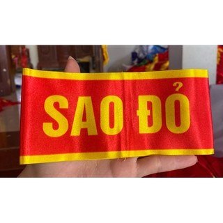 * Băng Đeo Tay Đội Cờ Đỏ Chất Satin Bóng Đẹp Combo 10 Băng tay sao đỏ,cờ đỏ kèm gim băng