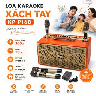 Loa Karaoke Xách Tay KP P168, Bass Treble Rõ Ràng, Reverb Mượt Mà, Thiết Kế Nhỏ Gọn, Phù Hợp Hát Karaoke Gia Đình
