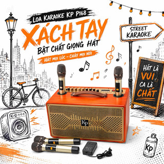 Loa Karaoke Xách Tay KP P168, Bass Treble Rõ Ràng, Reverb Mượt Mà, Thiết Kế Nhỏ Gọn, Phù Hợp Hát Karaoke Gia Đình