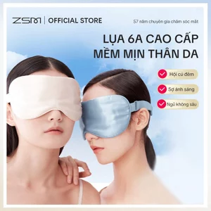 Mặt Nạ Ngủ Cao Cấp ZSM Lụa Tơ Tằm 16 Mẹt Me – Mặt nạ mắt ngủ lụa bọc mắt với dây đeo đàn hồi, mềm che mắt cho đêm