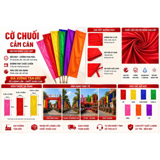 🚩 CỜ CHUỐI CẮM CÁN VẢI PHI BÓNG CAO CẤP 🚩