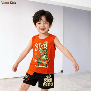 Bộ Khủng Long Bé Trai Sát Nách từ 13 - 27Kg Thun Cotton 4 Chiều Cao Cấp - hãng YOKO