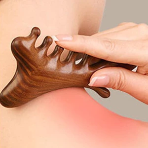 Đa Năng Kinh Tuyến Massage Bằng Gỗ Sức Khỏe Gỗ Đàn Hương Răng Rộng Lớn Guasha Điểm Lược HOT