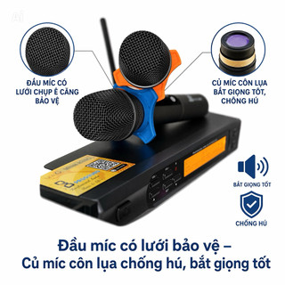 Micro Jbprosound JA9, Chống Hú Cực Tốt - Hát Nhẹ Hút Âm, Sử Dụng Tốt Cho Karaoke Gia Đình, Dàn Karaoke Sân Khấu, Sự Kiện