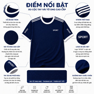 Bộ Hè SPORT Mới Nhất Năm 2026 Bộ Thể Thao Nam Cộc Tổ Ong Phối Viền Thời Trang co giãn 4 chiều BHN78