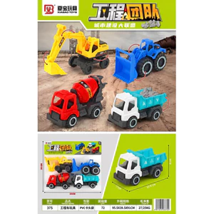 bộ 4 món mô hình xe công trình