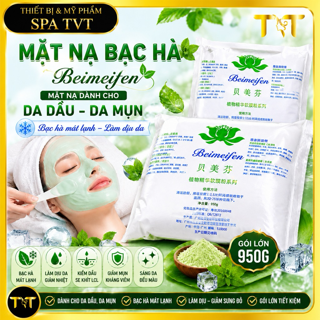 Mặt Nạ Bạc Hà Benzin (BECZIN ) Hỗ Trợ Giảm Dầu Thừa, Làm Dịu Da, Chăm Sóc Da Dầu Mụn