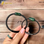 [HÀNG HOT] Vòng tay đôi nam nữ lu thống ngoc sơn thủy xanh chạm họa tiết tài hút lộc - DIY TUỆ LÂM — ảnh 8