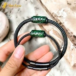 [HÀNG HOT] Vòng tay đôi nam nữ lu thống ngoc sơn thủy xanh chạm họa tiết tài hút lộc - DIY TUỆ LÂM — ảnh 3
