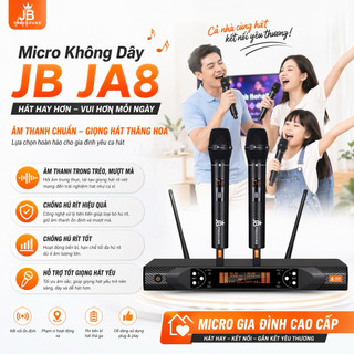 Micro Không Dây JB JA8, Âm Thanh Trong Trẻo, Mượt Mà, Chống Hú Rít Hiệu Quả, Chống Hú Rít Tốt, Hỗ Trợ Tốt Giọng Hát Yếu