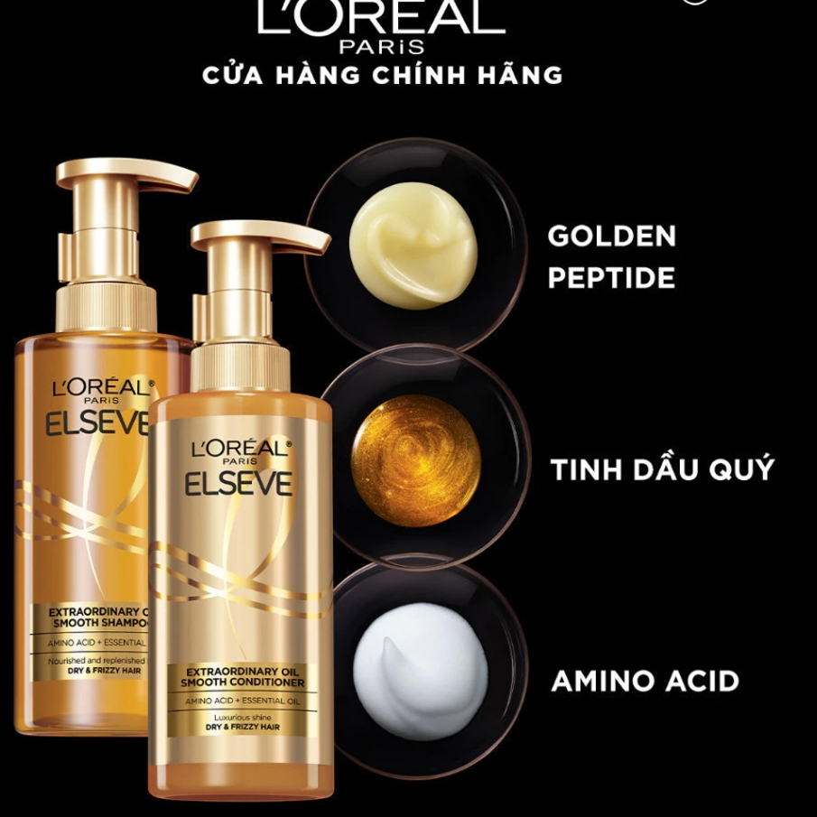 Bộ gội xả dưỡng tóc suôn mượt cao cấp L'Oreal Paris Extraordinary Oil Smooth 440ml