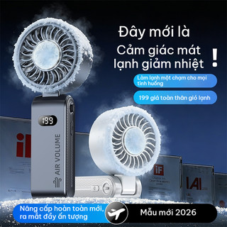 Quạt cầm tay G14 - Gập gọn đeo dây, 199 cấp độ điều chỉnh không giới hạn, nhỏ gọn tiện mang, làm mát bán dẫn