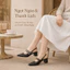 IKUNKA Sandal Cao Gót Bít Mũi Nữ, Giày Hở Gót Mũi Nhọn, Quai Đôi Đính Đá, Gót Vuông