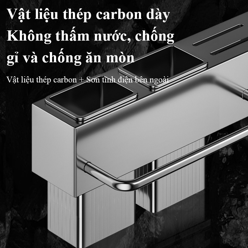 Giá Đựng Đũa Dao Nĩa Đa Năng 4 Trong 1 Thép Carbon, Kệ Bếp Gọn Gàng, Tiện Lợi Cho Nhà Bếp
