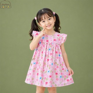 Váy Lanh bé gái, Đầm Lanh bé gái cánh tiên dáng suông ChuChoaKids [VBC32]