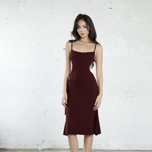 Đầm thiết kế dự tiệc 2 dây dáng đuôi cá khoét lưng thời trang Callene (L3103)
