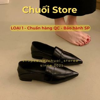 Giày bệt nữ da PU tổng hợp dệt vải đế cao su phong cách sang trọng dễ phối đồ thanh lịch êm chân