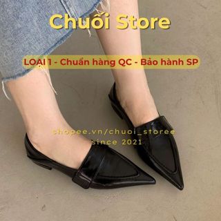 Giày bệt nữ da PU tổng hợp dệt vải đế cao su phong cách sang trọng dễ phối đồ thanh lịch êm chân