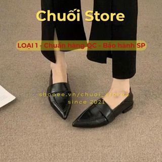 Giày bệt nữ da PU tổng hợp dệt vải đế cao su phong cách sang trọng dễ phối đồ thanh lịch êm chân