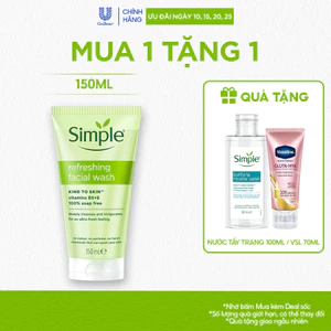 Sữa Rửa Mặt Simple lành tính và hiệu quả cho mọi loại da 150ml