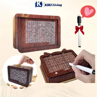 Aimi lọ tiết kiệm bằng gỗ Thử thách tiết kiệm 100 ngày Lập kế hoạch hiệu quả Phù hợp sử dụng tại văn phòng hoặc gia đình