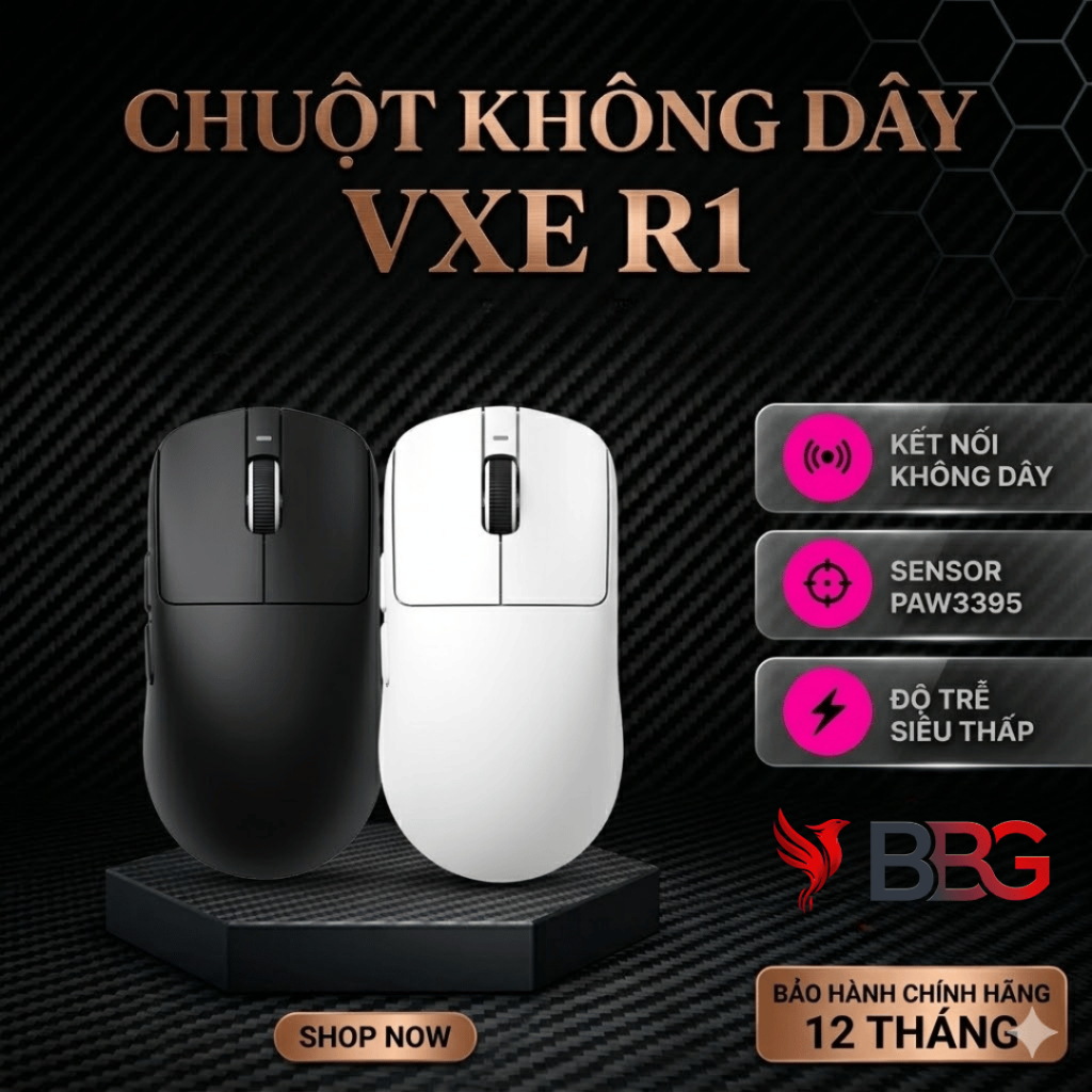 [BH 12TH] Chuột không dây VXE R1 SE - R1 SE Plus -3 chế độ kết nối - Chuột gaming giá rẻ dùng cho PC, laptop | BigBuy360 - bigbuy360.vn