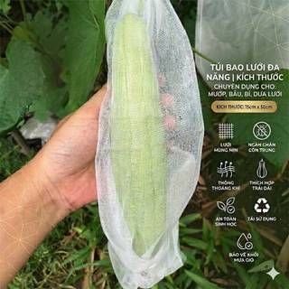 Combo 100 Túi Vải Bọc Bầu, Bí, Mướp, Dưa Leo, Các Loại Trái Cây - Có Dây Buộc Nút Cài Tiện Lợi