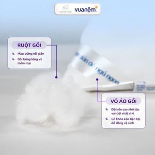 Gối ôm ngủ cho bé Vua Nệm Goodnight Poppy, Gối ôm vải mát cooling mùa hè 45x120cm gòn bông mềm mại