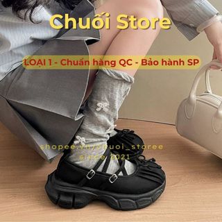 Giày lolita nữ da PU tổng hợp dệt vải đế cao su dễ phối đồ dịu dàng nhẹ nhàng thanh lịch