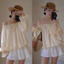 Áo Kiểu Trễ Vai Tay Dài VIền Bèo Thắt Nơ Ngực, Áo Babydoll Nữ Tay Bồng 2 Lớp Dáng Bí Tiểu Thư Sang Chảnh Gu Store