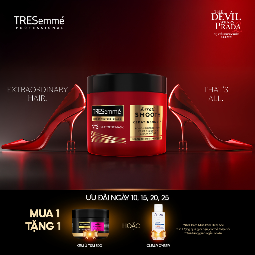 Kem ủ TRESemmé Keratin Smooth/ Bond Repair Cho Tóc Vào Nếp, Giảm Gãy Rụng 180ml