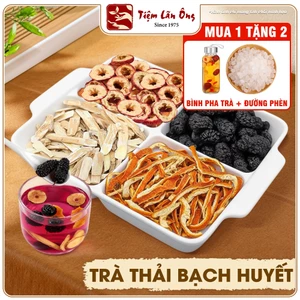 Trà thải bạch huyết, trà dưỡng khí, bổ huyết, gồm: hoàng kỳ, dâu tằm, sơn tra, trần bì