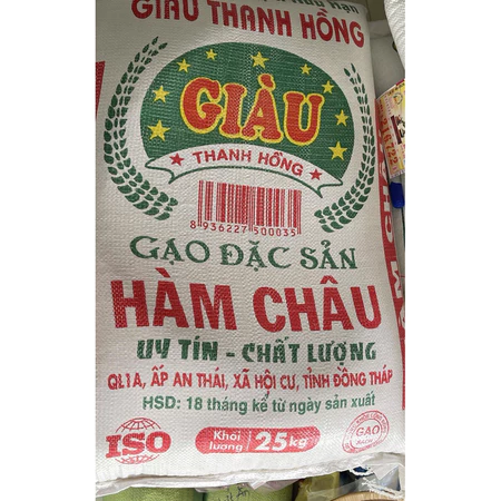 Gạo Hàm Châu nở khô cơm bao 25kg gạo đặc sản