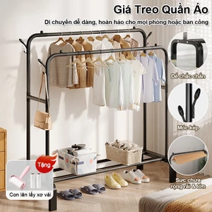 Giá Treo Quần Áo Kệ treo quần áo Kèm Giá Để Giày 1 giàn hoặc 2 giàn Giàn phơi đồ chắc chắn