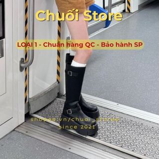 Giày boot nữ da PU tổng hợp dệt vải đế cao su dễ phối đồ cao cấp thoải mái dễ đi