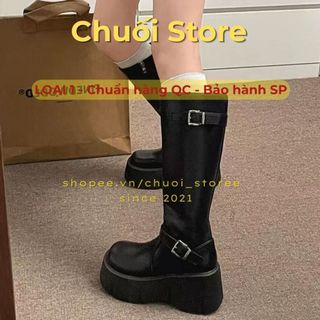 Giày boot nữ da PU tổng hợp dệt vải đế cao su dễ phối đồ cao cấp thoải mái dễ đi