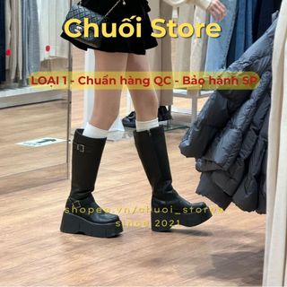 Giày boot nữ da PU tổng hợp dệt vải đế cao su dễ phối đồ cao cấp thoải mái dễ đi