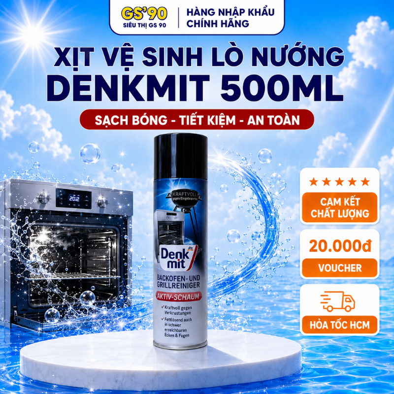 Chai Xịt Lò Nướng Lò Vi Sóng Đa Năng Denkmit 500ml Tẩy Dầu Mỡ Khử Mùi Bếp Từ Hàng Nhập Khẩu Đức