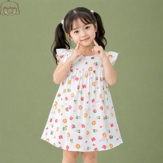 Váy Lanh bé gái, Đầm Lanh bé gái cánh tiên dáng suông ChuChoaKids [VBC32]