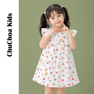 Váy Lanh bé gái, Đầm Lanh bé gái cánh tiên dáng suông ChuChoaKids [VBC32]
