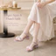 IKUNKA Giày sandal nữ cao gót 4cm gót vuông mũi vuông quai hậu thanh lịch