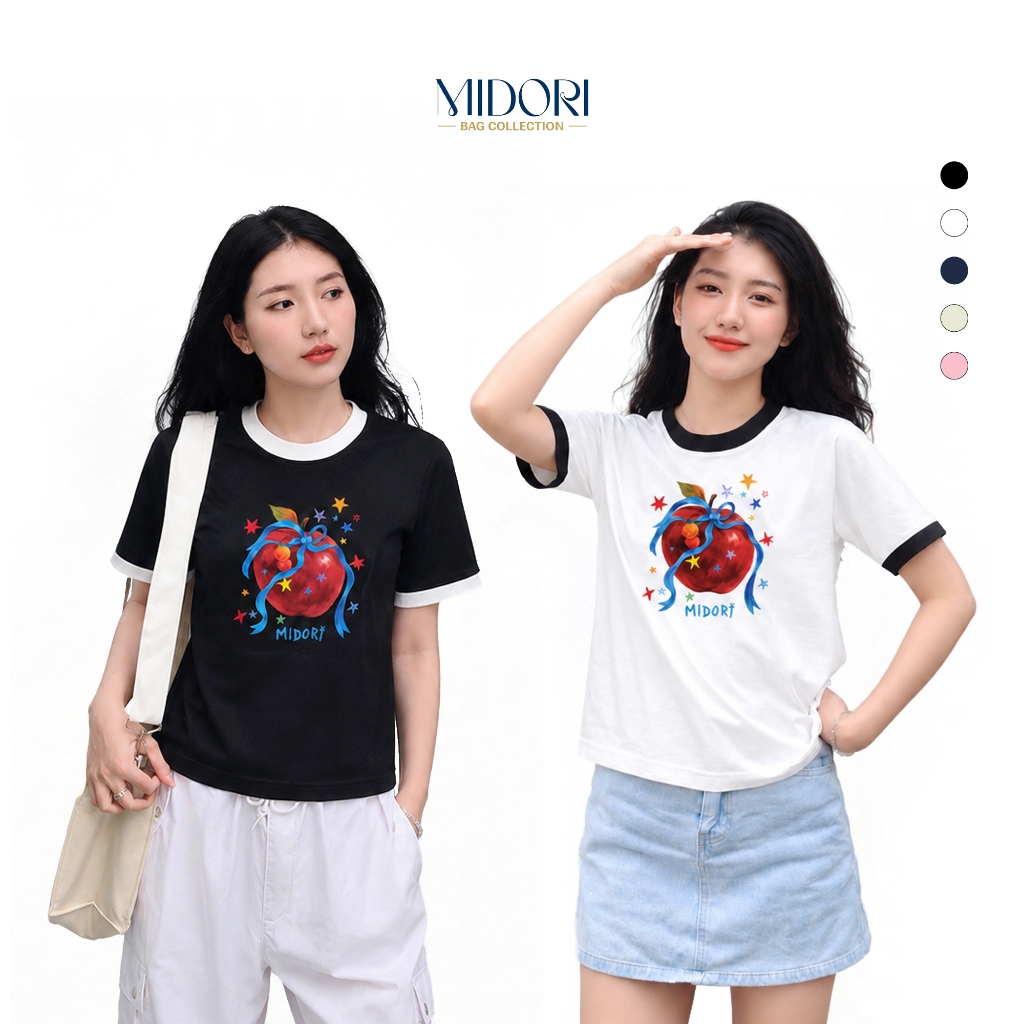 Áo Thun Baby Tee RED APPLE Nam Nữ Unisex Cotton Basic Đi Chơi Đi Học Local Brand | MI MIDORI