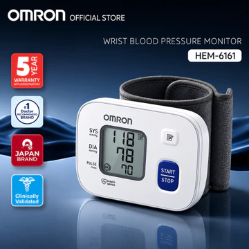 Máy Đo Huyết Áp Cổ Tay Omron HEM-6161 | Công Nghệ Đo Intellisense ,Đo nhanh Cho Kết Quả Đo Chính Xác